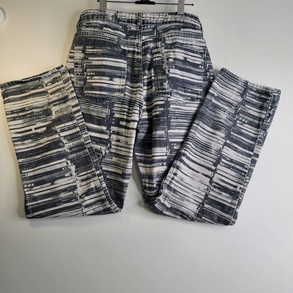 Jaded London Graphic Print Jeans W32 Black White Straight Leg Y2K Streetwear - Picture 7 of 8